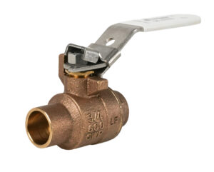 S-200CSSG-LH - A brass ball valve with engraved specifications and a metallic lever handle. The fitting is new, with a polished finish, conveying industrial utility.